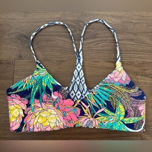 Body Glove Alani Reversible Bikini Top with Tropical Floral & Geometric Print XS